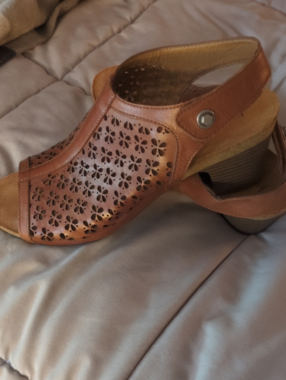Josef Seibel Ruth 33 brown leather slingback sandals-Germany- Size 40